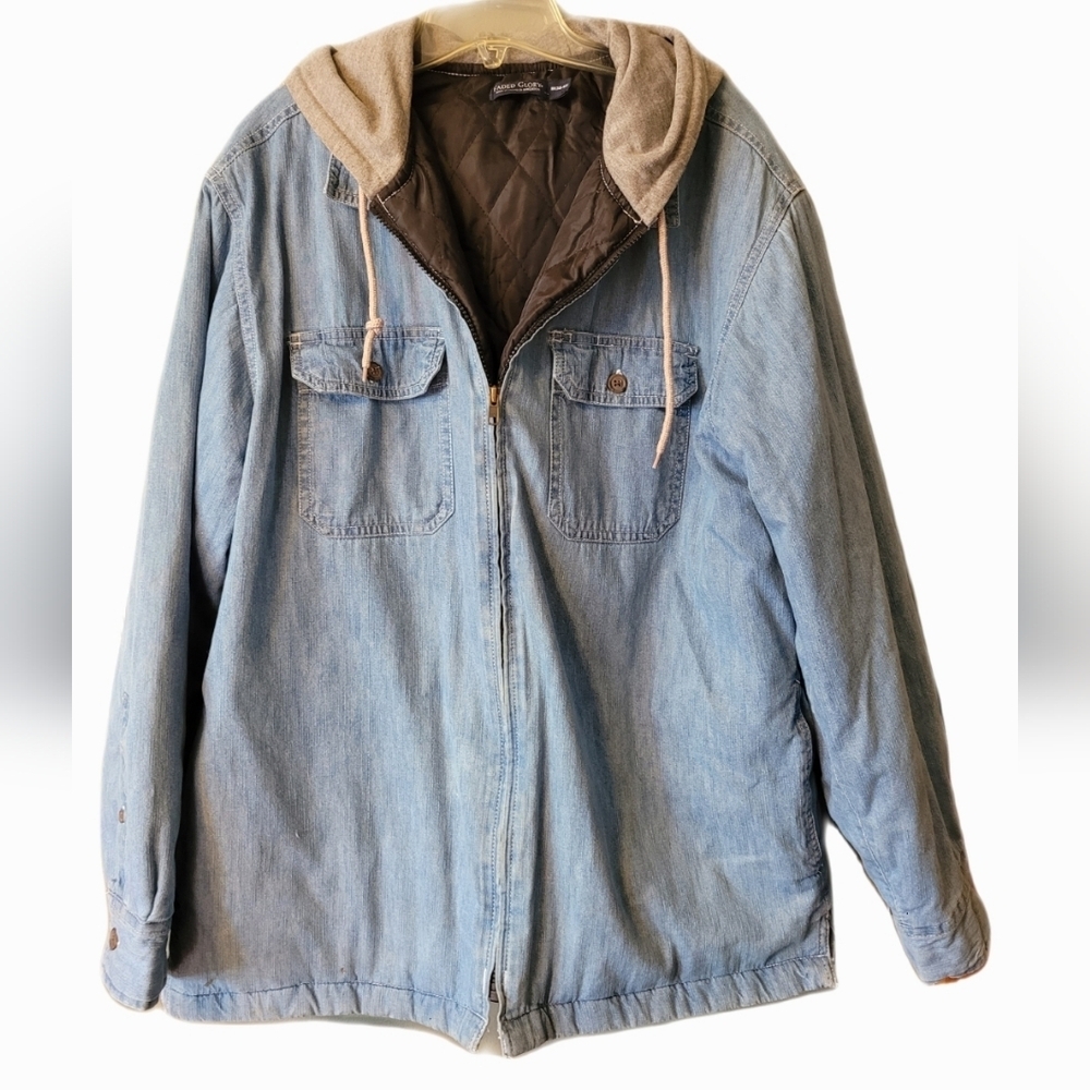 VTG Faded Glory Mens Denim Coat Quilted Work Jacket Gorpcore Americana
